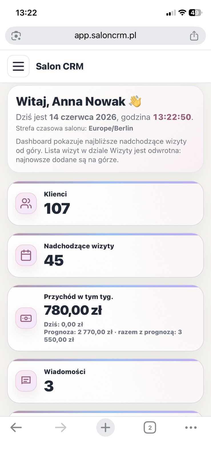 Mobile dashboard